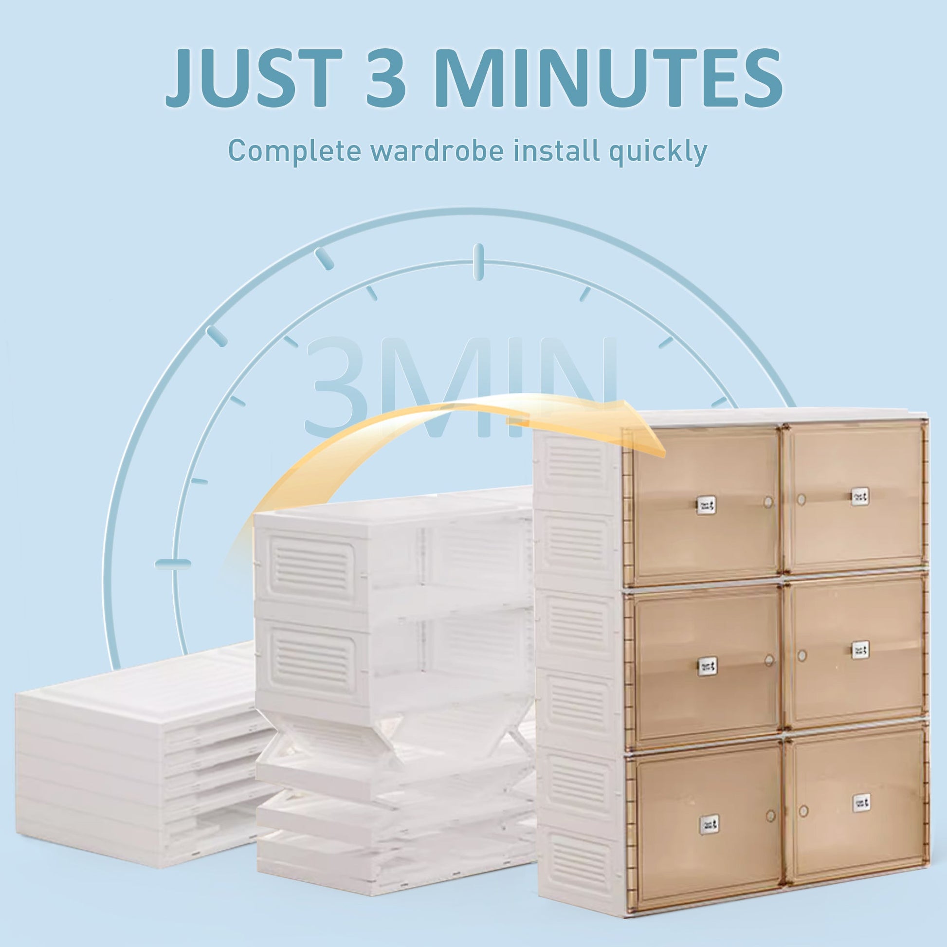 Portable Shoe cabinet Living Room,Stackable Storage Organizer Cabinet with Doors and Shelves,Shoe Box for Closet - Korvel