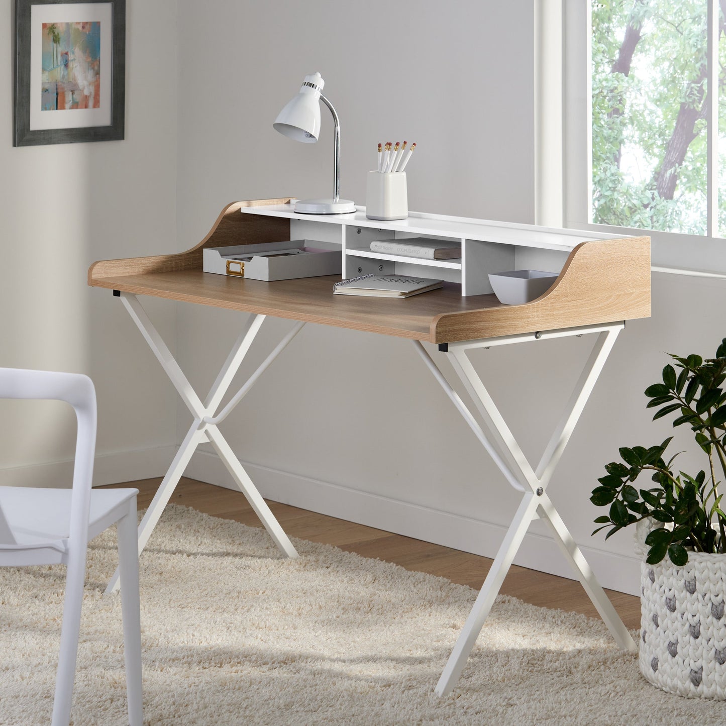Elegant White Computer Desk for Modern Offices