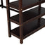 Twin Size Loft Bed with Storage Shelves and Under-bed Desk - Espresso