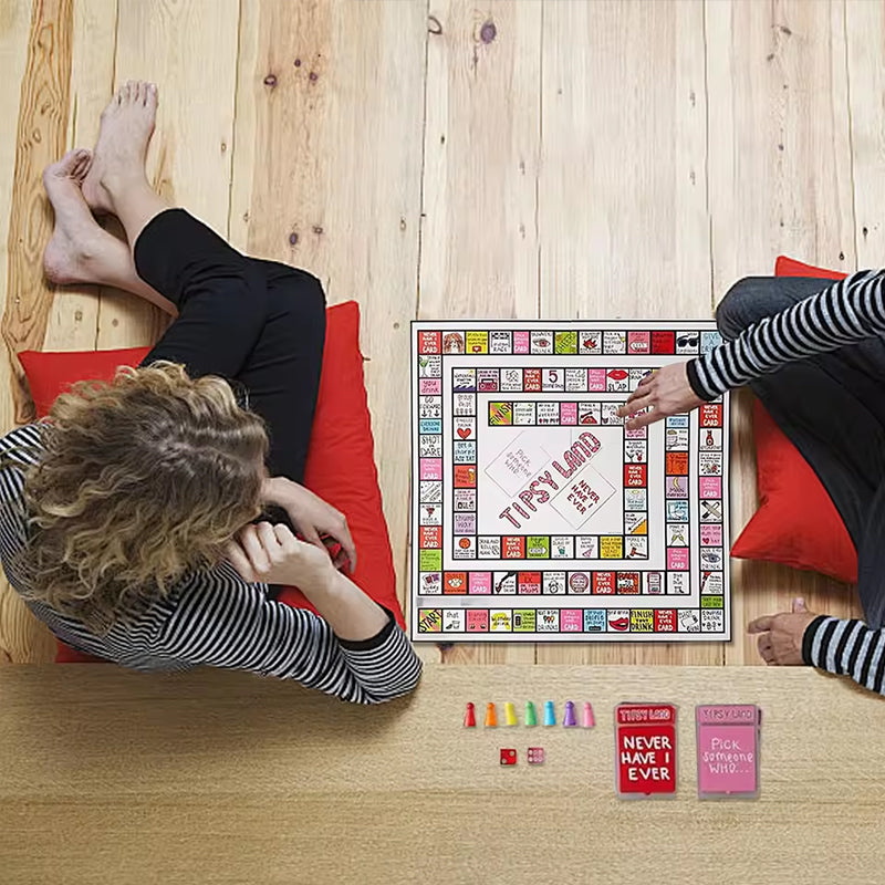 Tipsy Land Drinking Games: Interactive game for adult girls' nights, bachelorette & Halloween parties. For 2 - 8 players. - Korvel