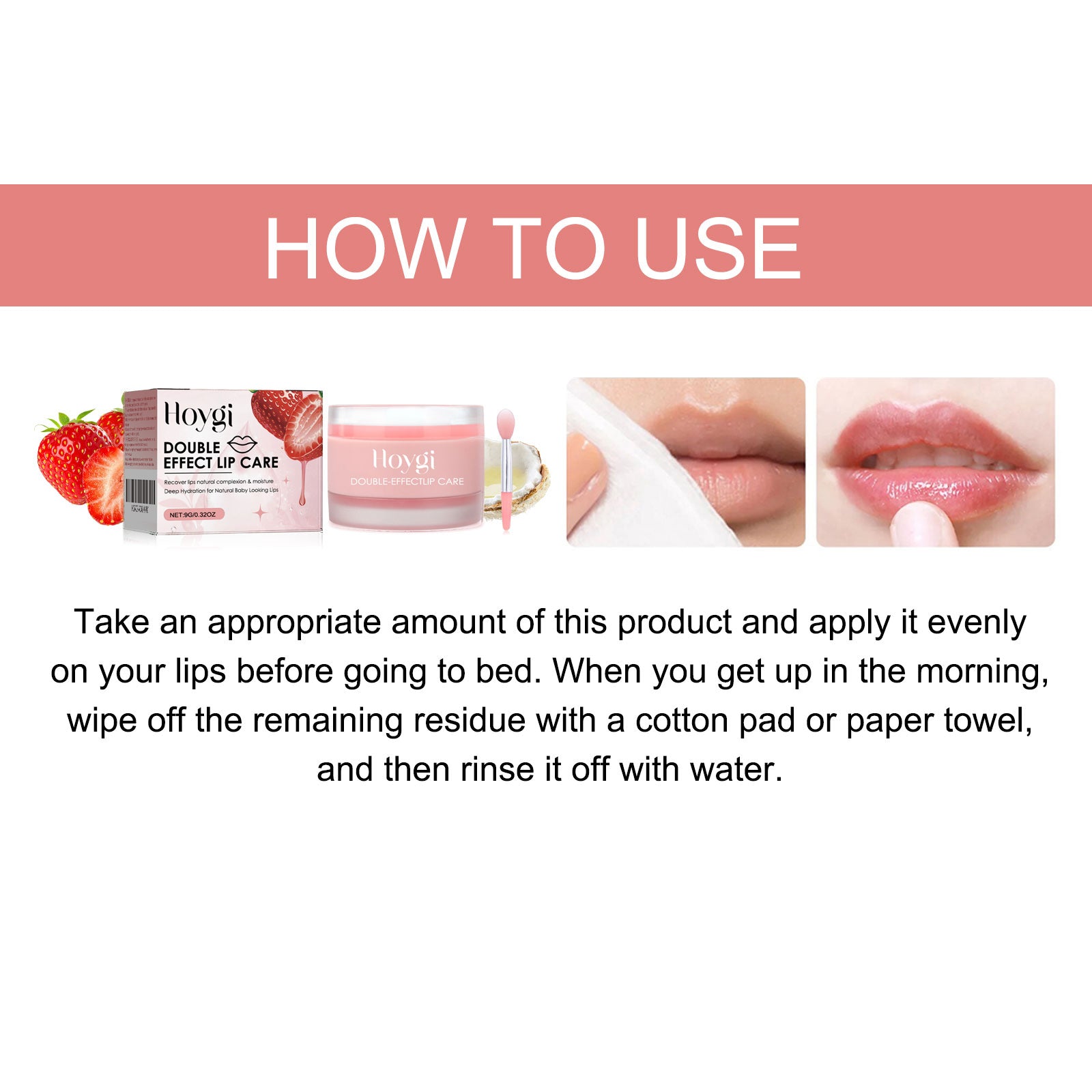 Double Effect Moisturizing Lip Balm, Moisturizing Lips, Preventing Dry Cracking, Removing Dead Skin, Moisturizing, Protecting And Fading Lip Lines - Korvel