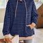Sudadera con capucha a rayas suelta y casual