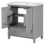 30inchgrey Bathroom Vanity with Sink ComboMulti-functional Bathroom Cabinet with Doors and Drawer Solid Frame and MDF Board - Korvel
