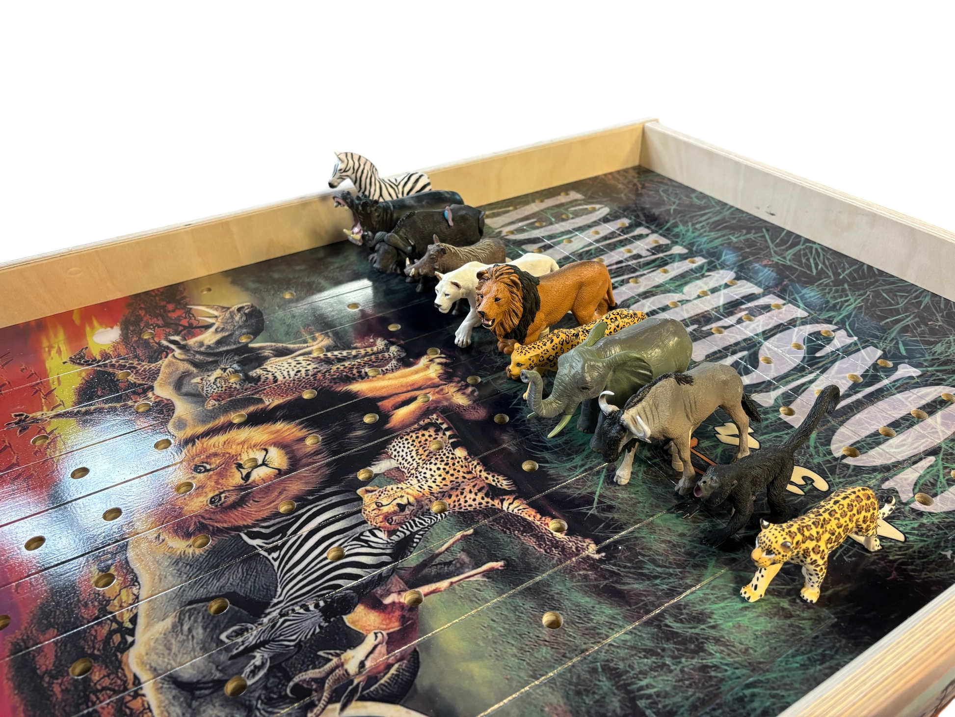 Safari Adventure - Jumbo 24”x48” Horse Racing Game with Integrated Chip Pot for Thrilling Derby Fun - Korvel