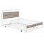 Full Size Metal Platform Bed Frame with Trundle, USB Ports and Slat Support No Box Spring Needed White - Korvel