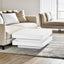 ON-TREND High Gloss Minimalist Design with LED Lights 2-Tier Square Coffee Table White - Korvel