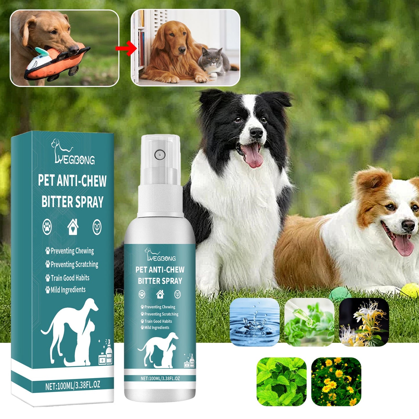 Spray correctif à mâcher premium pour animaux de compagnie