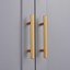Grey metal kitchen storage cabinet, kitchen pantry storage cabinet with door and shelf, adjustable leveling feet - Korvel