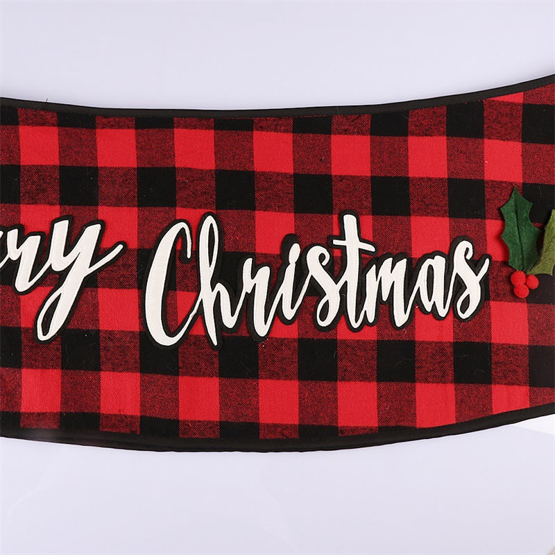 Premium Red and Black Checkered Christmas Tree Skirt