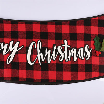 Premium Red and Black Checkered Christmas Tree Skirt