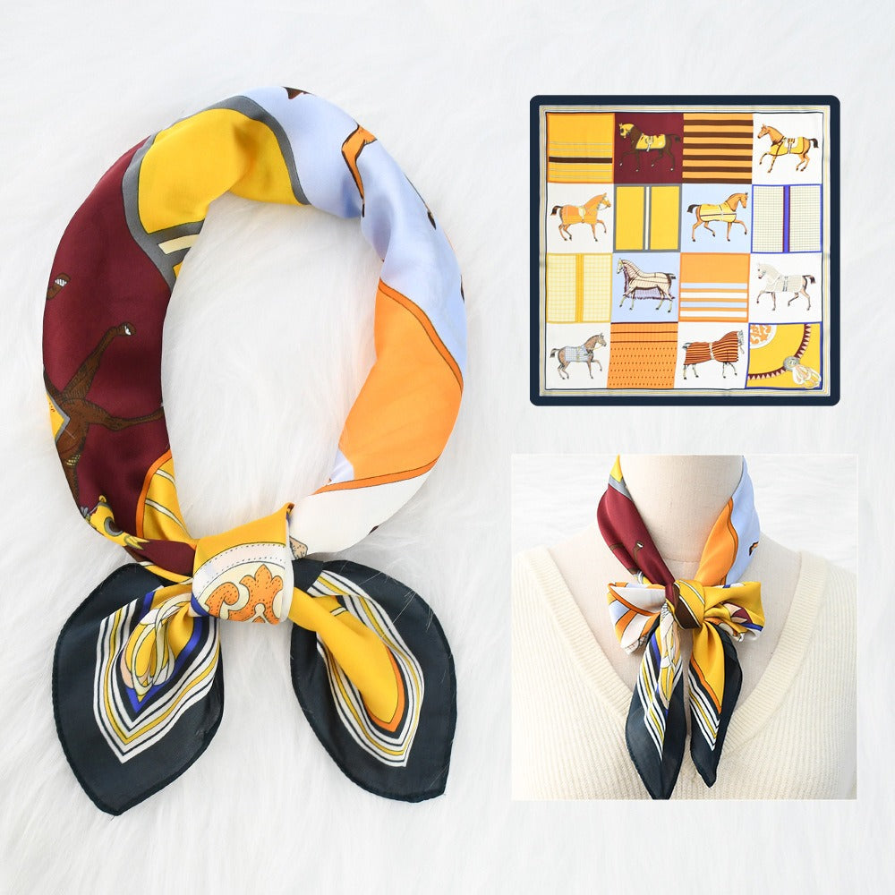 Silk Scarf Women's Sunscreen Beach Imitation Silk Versatile Silk Scarf Neckband - Korvel