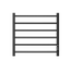 Towel Warmer 6 Bar Electric Heated Towel Rack Wall Mount Plug-in/Bath Towel Heater Matt-Black - Timer - Korvel