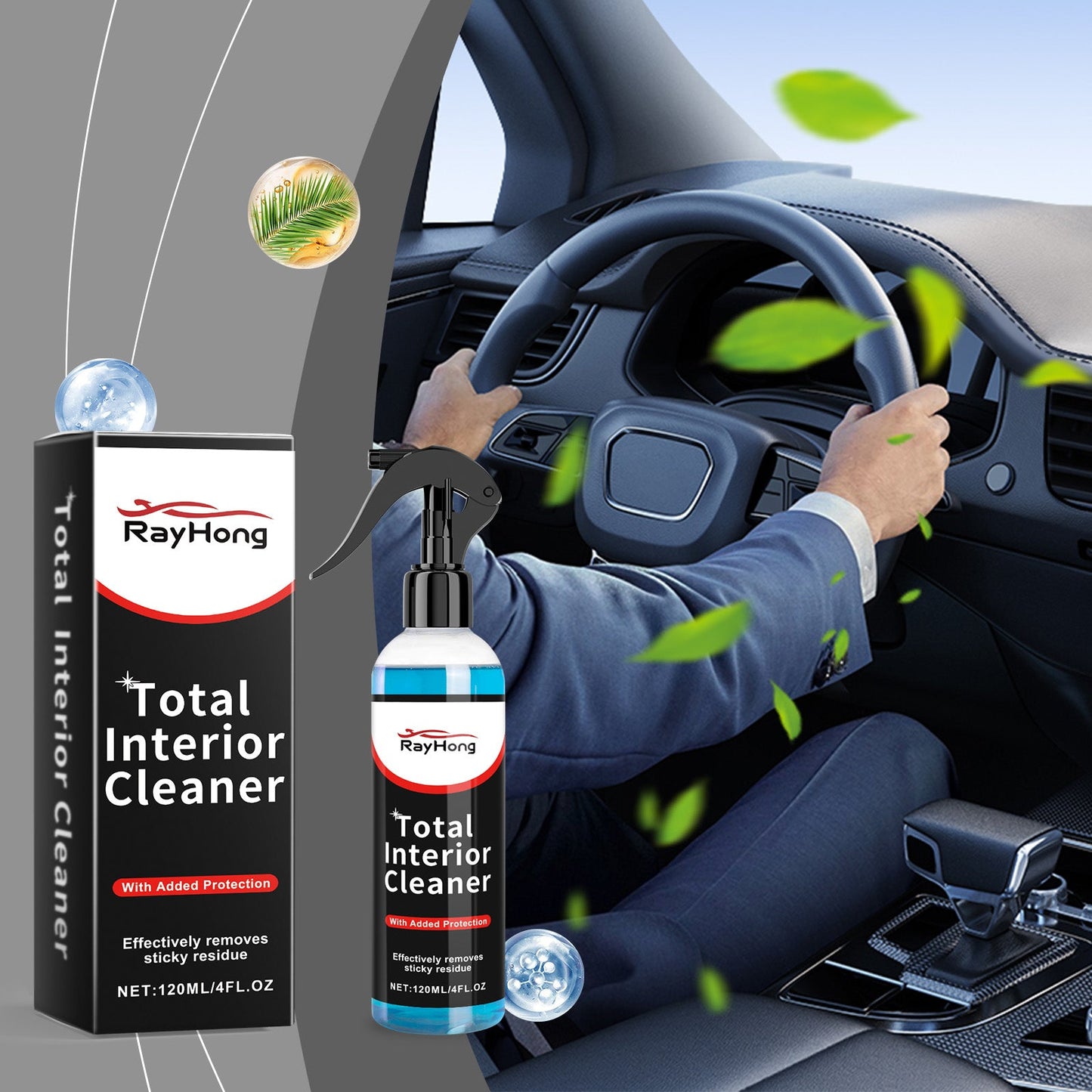 Car Interior Cleaner, Interior Cleaning Refurbished Leather Fabric Plastic Cleaner - Korvel