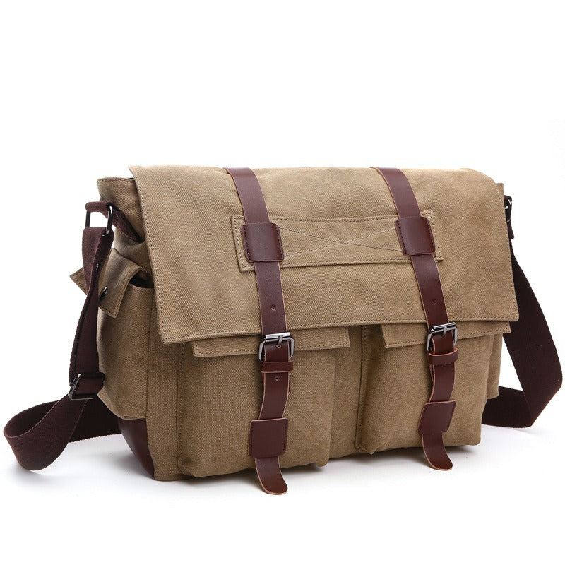 Men Business Messenger Bags For Men Shoulder Bag vintage Canvas Crossbody Pack Retro Casual Office Travel Bag - Korvel