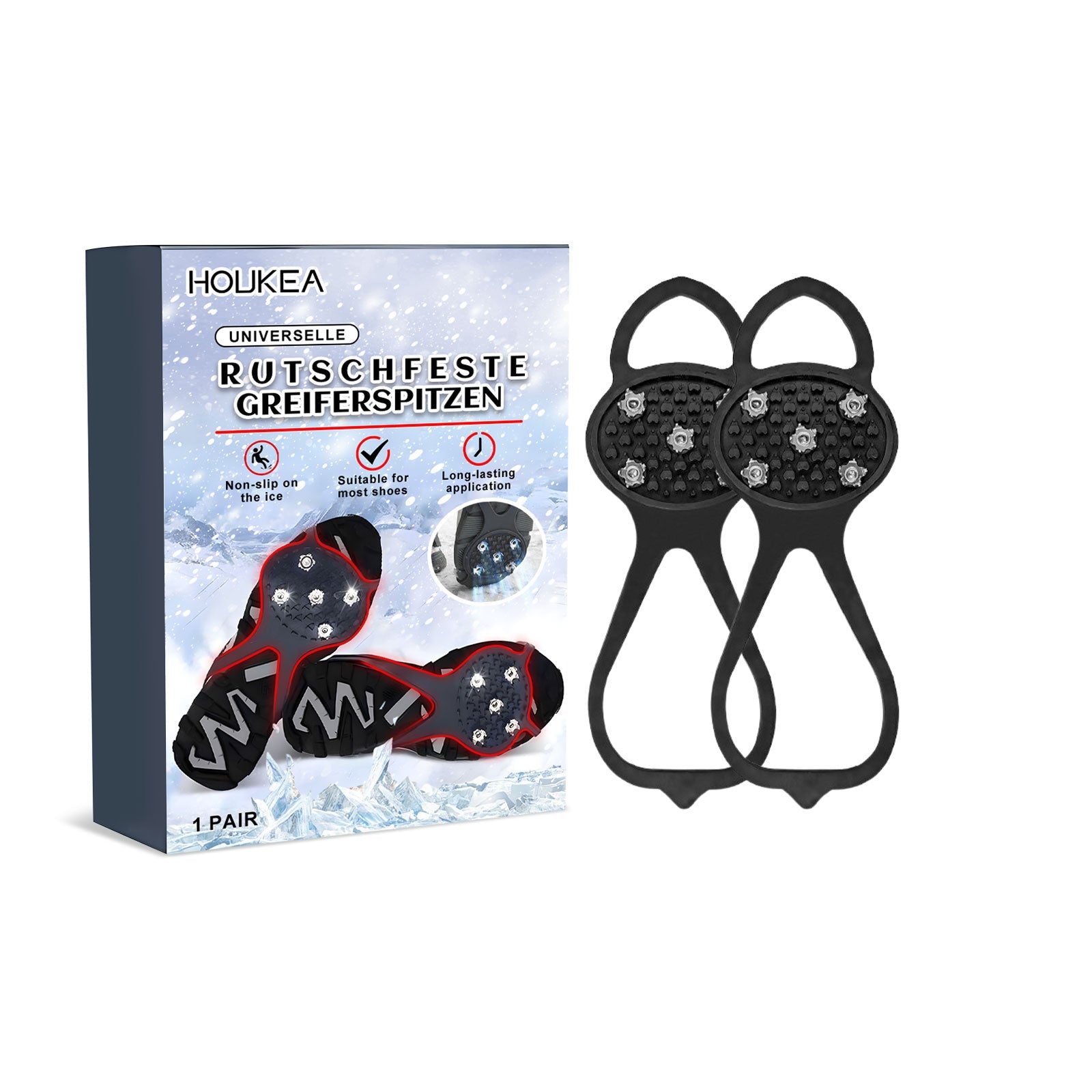 Universelle Rutschfeste Greiferspitzen, Outdoor Crampons Snowshoe Cover Mountaineering Sports Fall Easy To Wear And Take Off Shoe Cover - Korvel