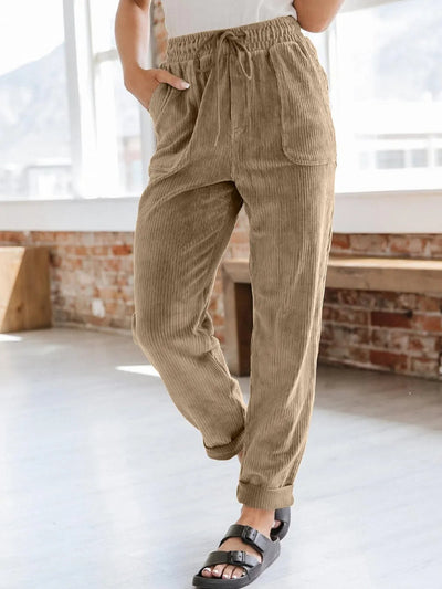 Drawstring Pants with Pockets - Korvel