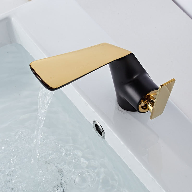 All copper bathroom hot and cold faucets creative washbasin under the sink - Korvel
