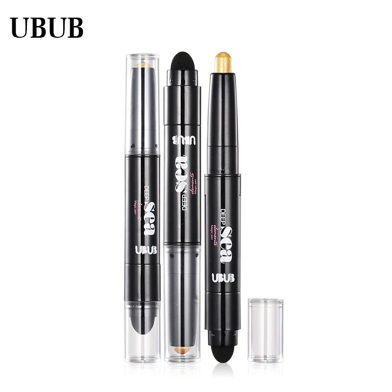 UBUB Eye Pencil Eyeshadow Silkworm Pen Velvet Shimmer Earth Double Color Eye Shadow Cream Glitter Makeup Palette Cosmetics - Korvel
