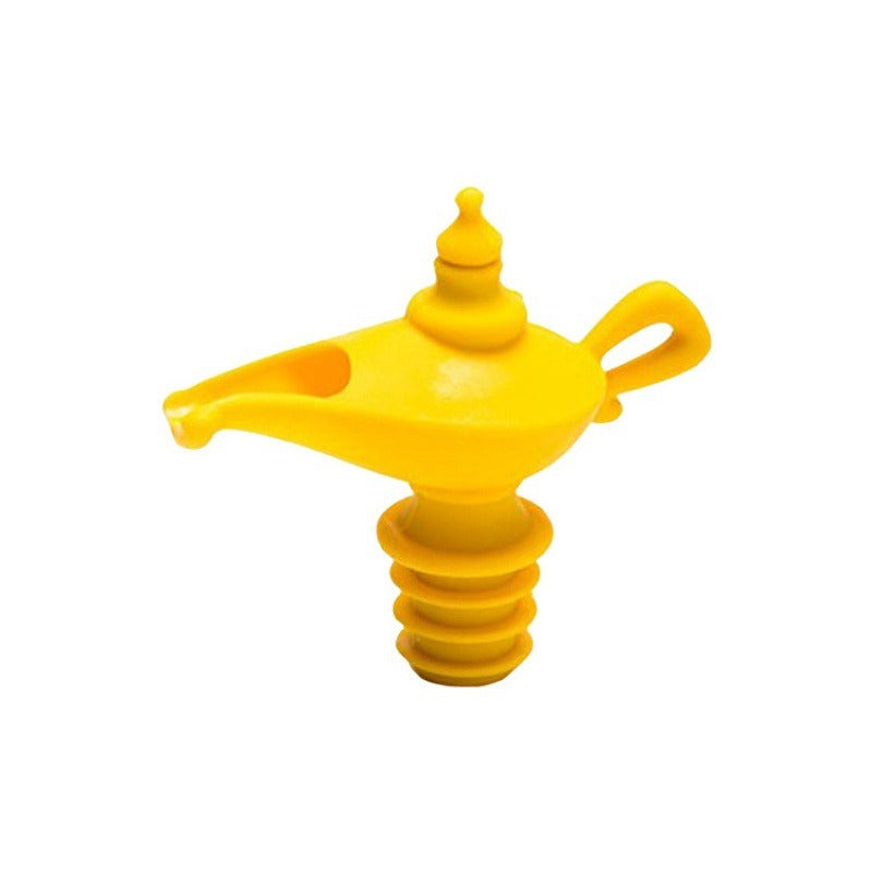 Creative silicone Aladdin lamp wine pouring device kitchen oil pouring nozzle leak proof sealing plug spiral type wine - Korvel