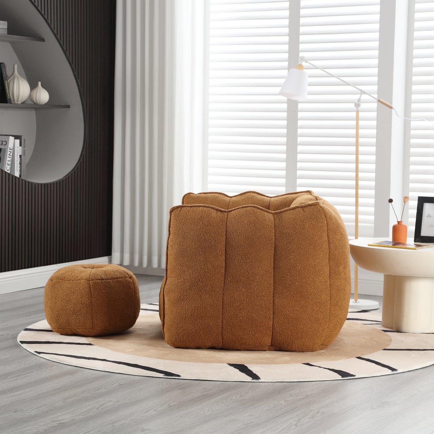 Fauteuil en Bean Bag Doux Premium avec Mousse Haute Résilience pour le Confort