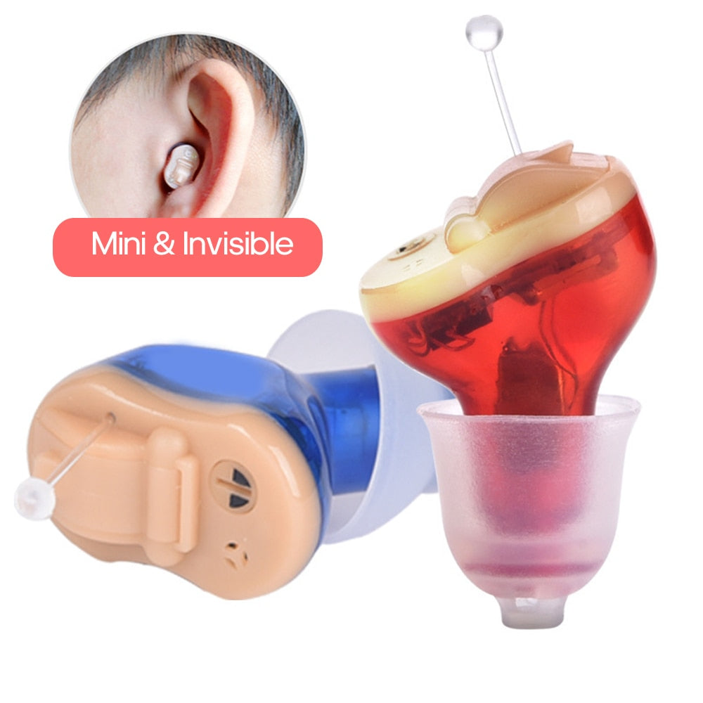Mini Hearing Aid Adjustable Ear Hearing Assistant Helper Invisible Sound Amplifier Volume for Deaf Elderly Rechargeable - Korvel