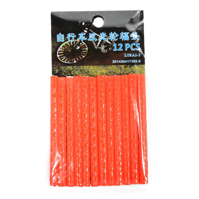 12Pcs Reflective Bicycle Spoke Clips for Safety