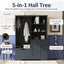 Armoire d'entrée élégante et multifonctionnelle avec rangement en bleu antique