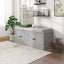 TREXM storage table with 4 doors and adjustable shelves and detachable cushioned shoe stand(Gray Wash) - Korvel