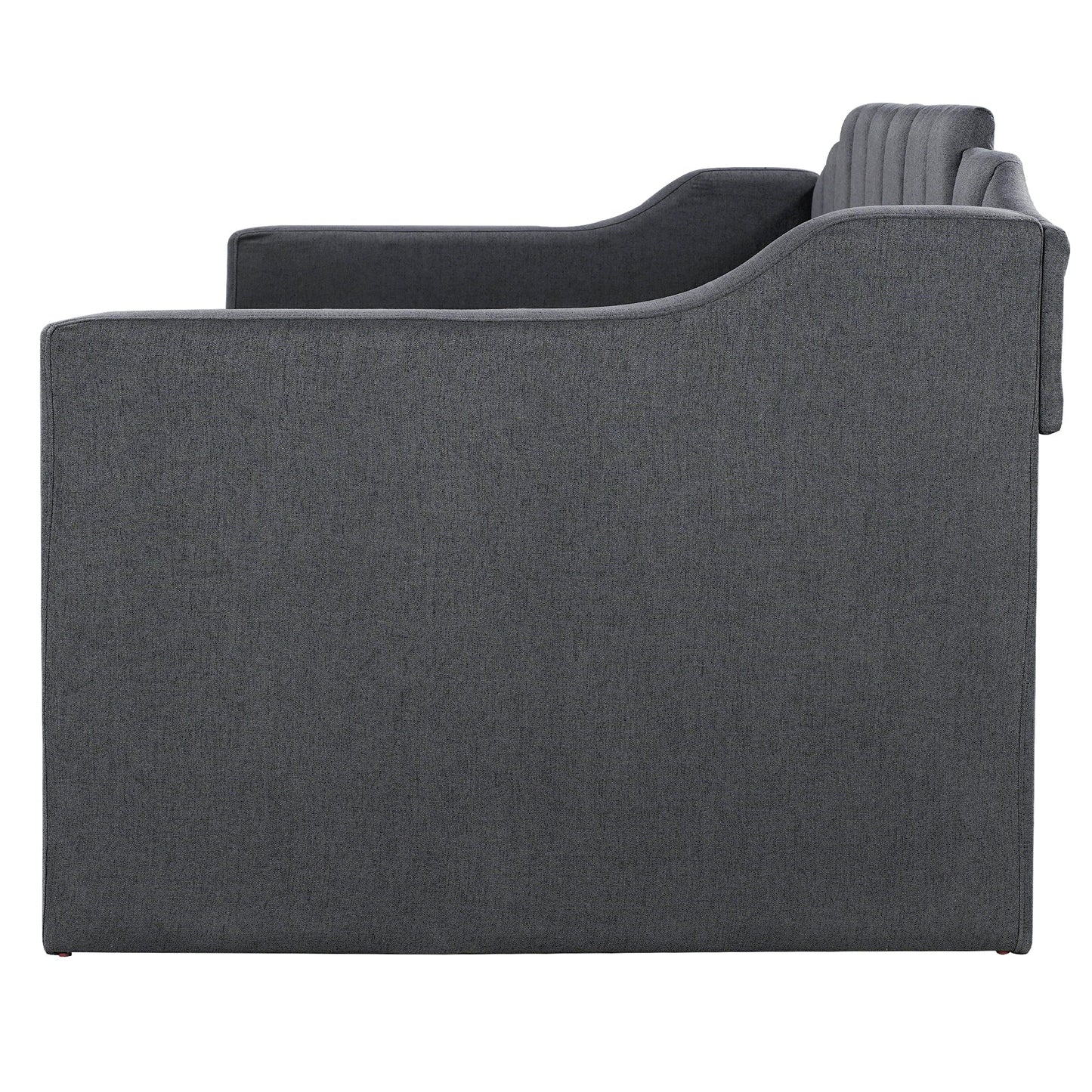 Upholstered Twin Daybed with Trundle Black - Korvel