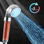 LED Luminous Colorful Shower Nozzle Negative Ion Self Generating Shower Head Three Color Temperature Controlled Led Handheld Shower - Korvel
