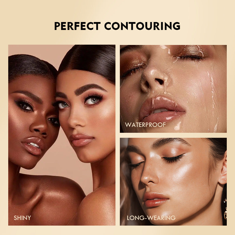 Pudaier 10-color liquid blush eyeshadow brightens lips and cheeks to contour naturally with fine glitter highlights - Korvel