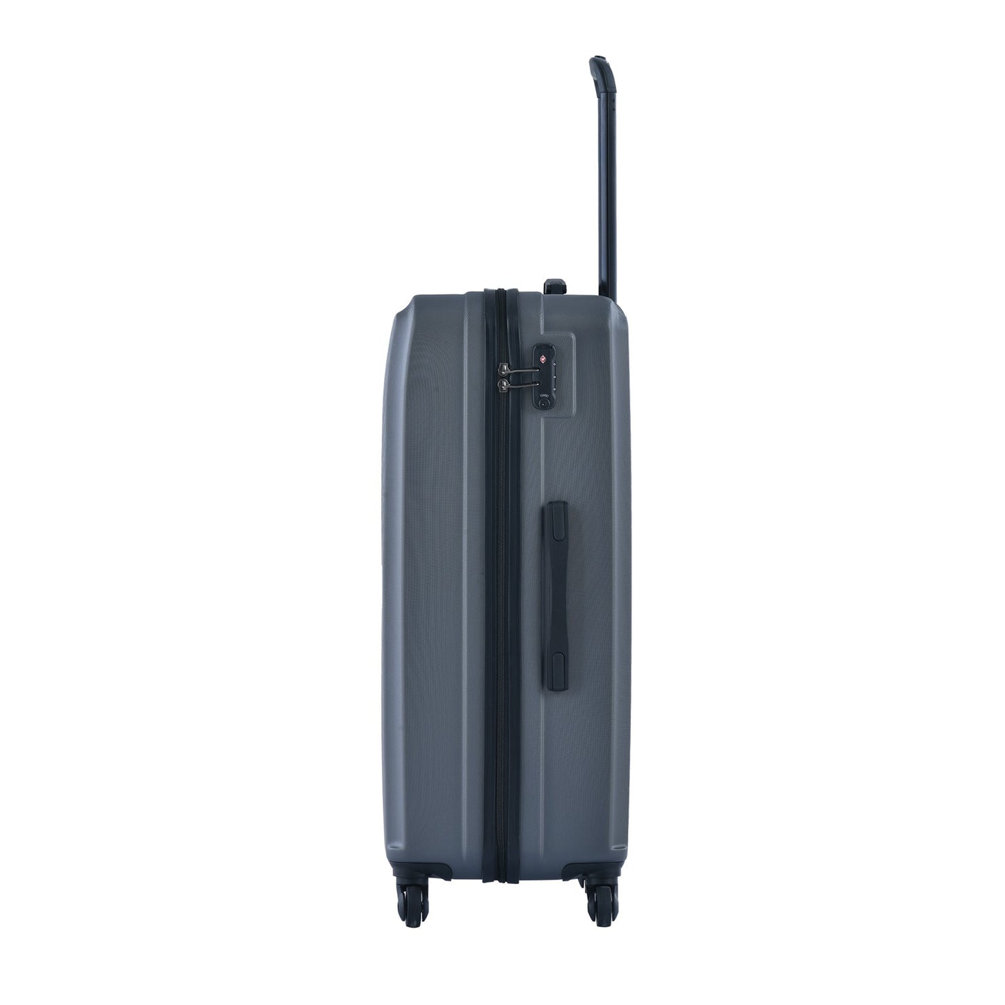 3 Piece Luggage Sets ABS Lightweight Suitcase with Two Hooks, Spinner Wheels, TSA Lock, (20/24/28) Gray - Korvel