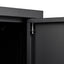 Metal storage cabinet with locked door and adjustable shelf foldable storage cabinet black - Korvel