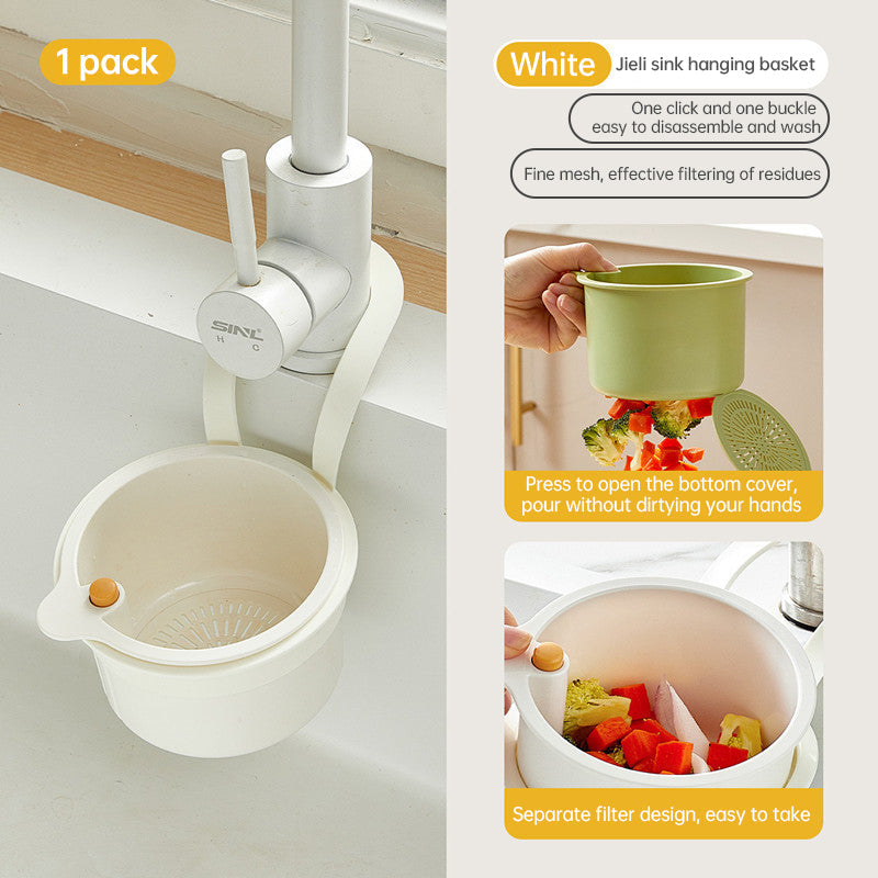 Adjustable Hanging Sink Drain Basket for Kitchen Sink, Food Waste Separator, Filter Basket & Fruit Washing Strainer - Korvel
