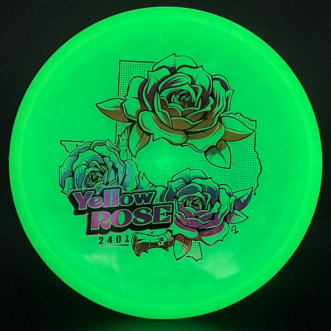 Alpha Glow Yellow Rose - First Run Disc Golf Putter