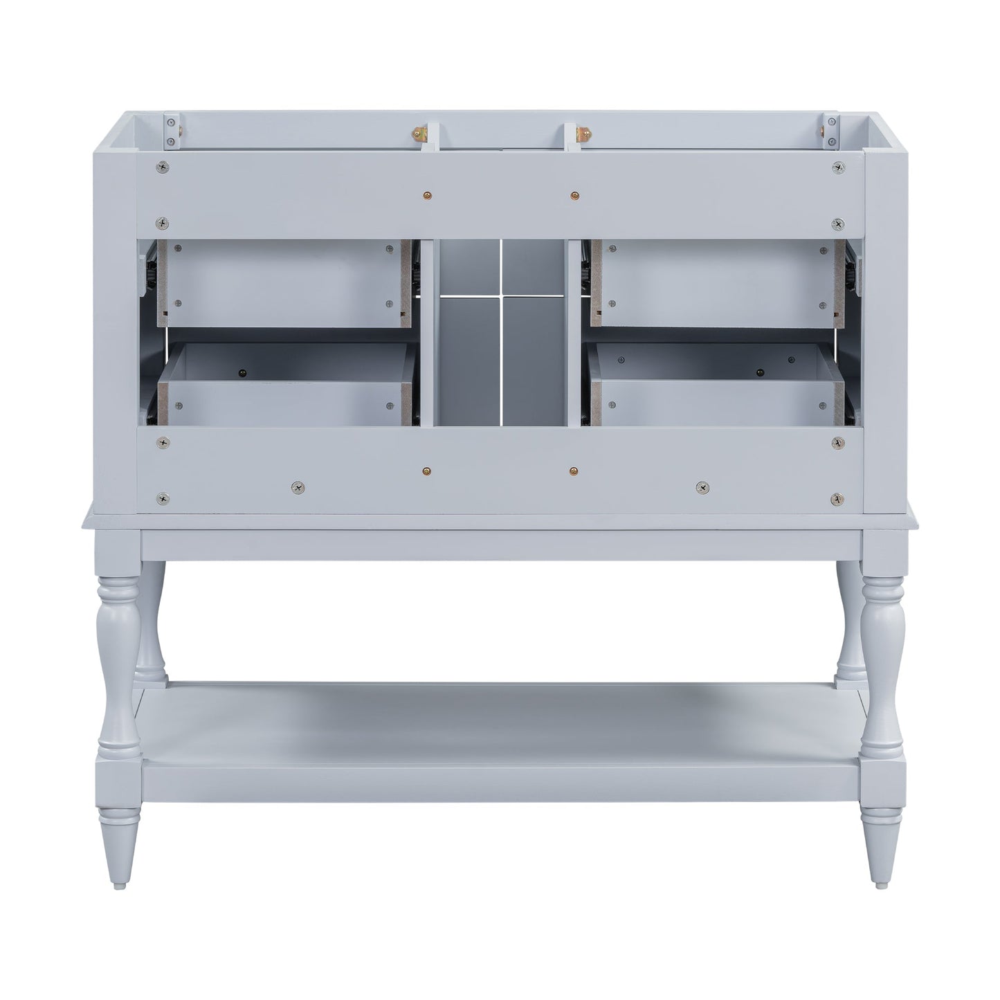 Meuble de salle de bain bleu de 36" avec 4 tiroirs