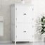 Bathroom floor storage cabinet, bathroom storage unit, 4-door independent cabinet, adjustable shelf, adaptive shelf, white - Korvel