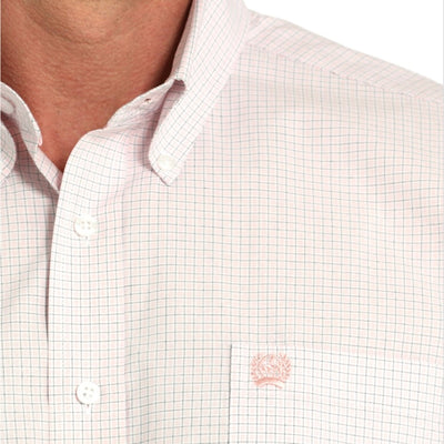 Stylish Light Pink Plaid Button-Up Shirt for Men - Korvel