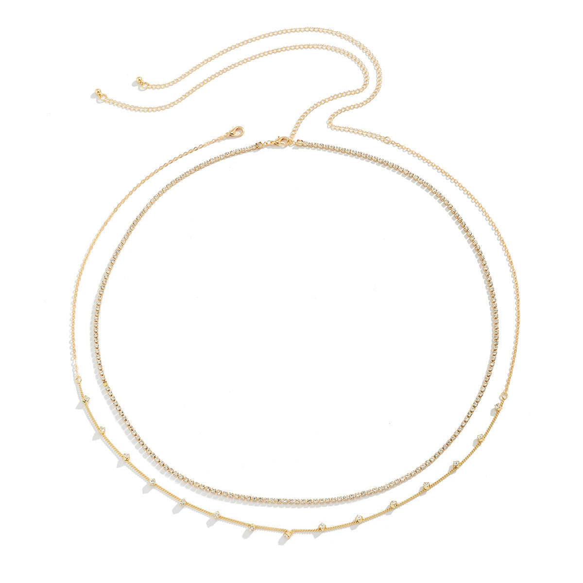 Cadena Corporal de Rhinestone de Doble Capa Elegante