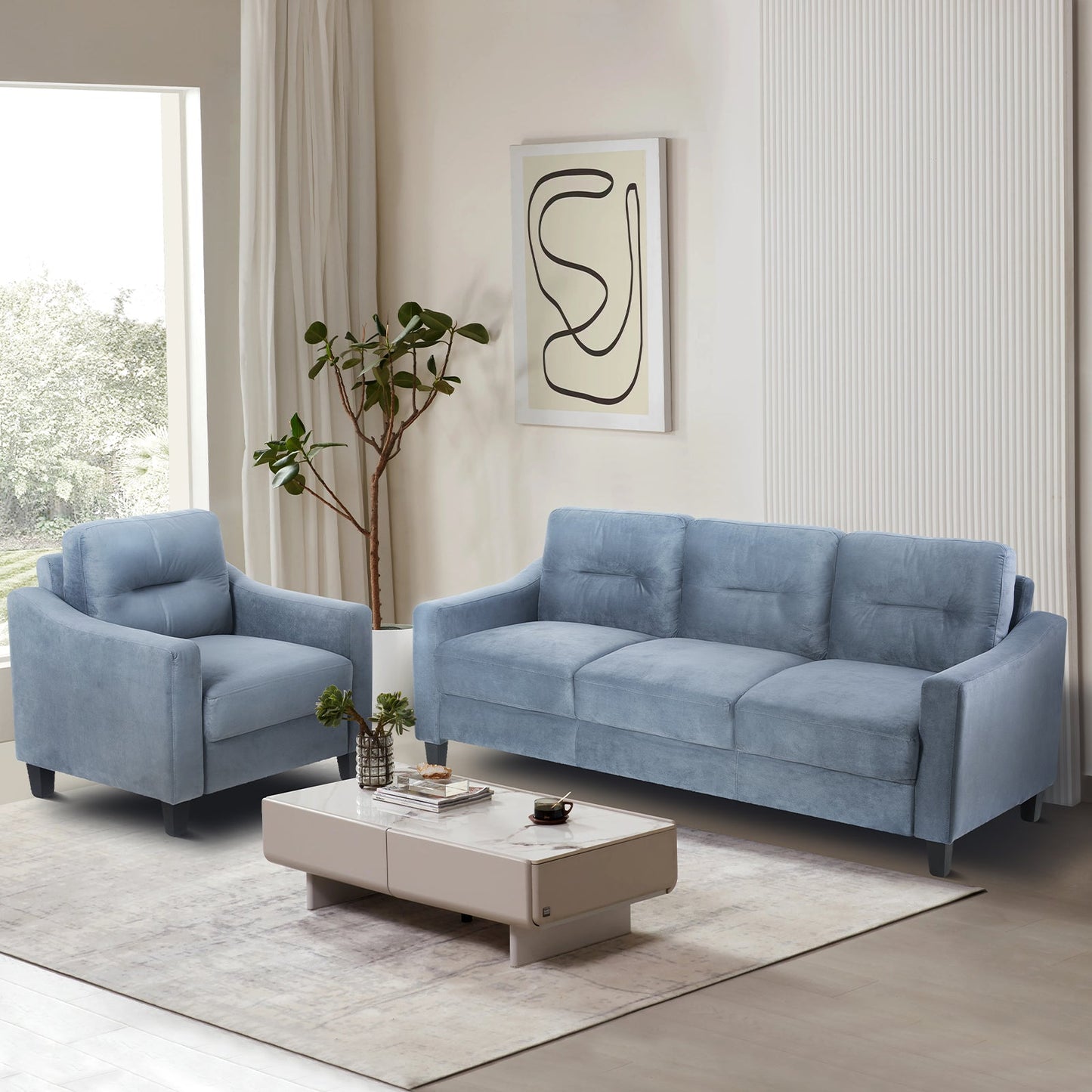 Premium Gray Chenille Sectional Sofa for Small Spaces