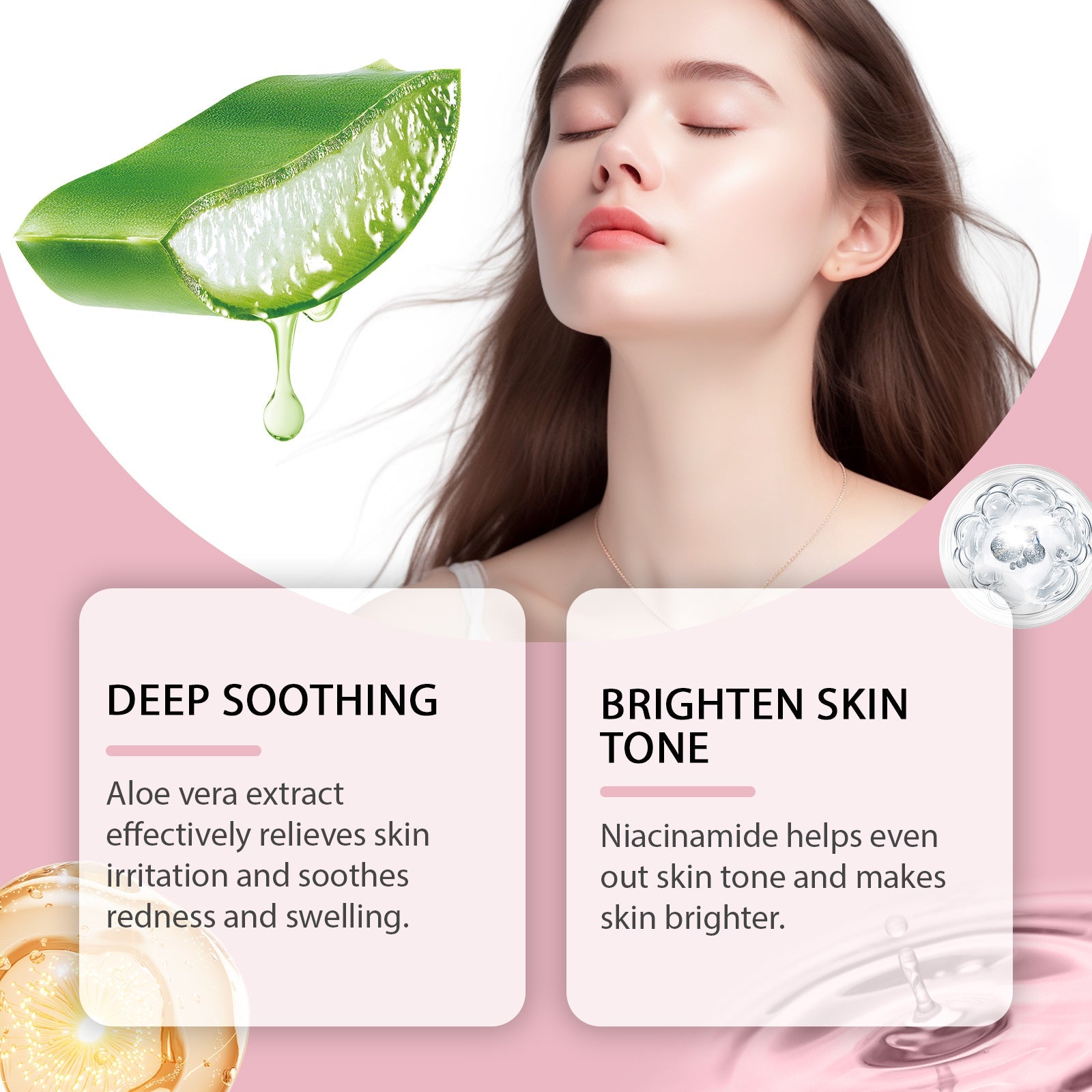 Aloe Vera Soothing Essence, Gently Hydrating And Moisturizing Facial Skin Soothing Essence - Korvel