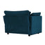 Comfy Deep Single Seat Sofa Upholstered Reading Armchair Living Room Chair Blue Chenille Fabric , 1 Toss Pillow - Korvel