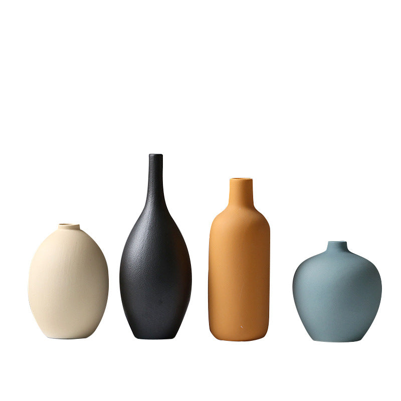 Conjunto de Jarrones de Cerámica Elegante de Tres Piezas para Decoración Moderna