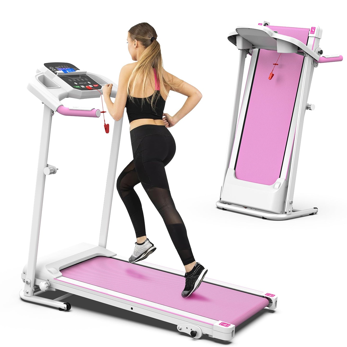 Foldable Treadmill 2.5HP Electric Folding Treadmill Running Walking Machine for Home Gym, Max 265 LBS Weight Capacity - Korvel