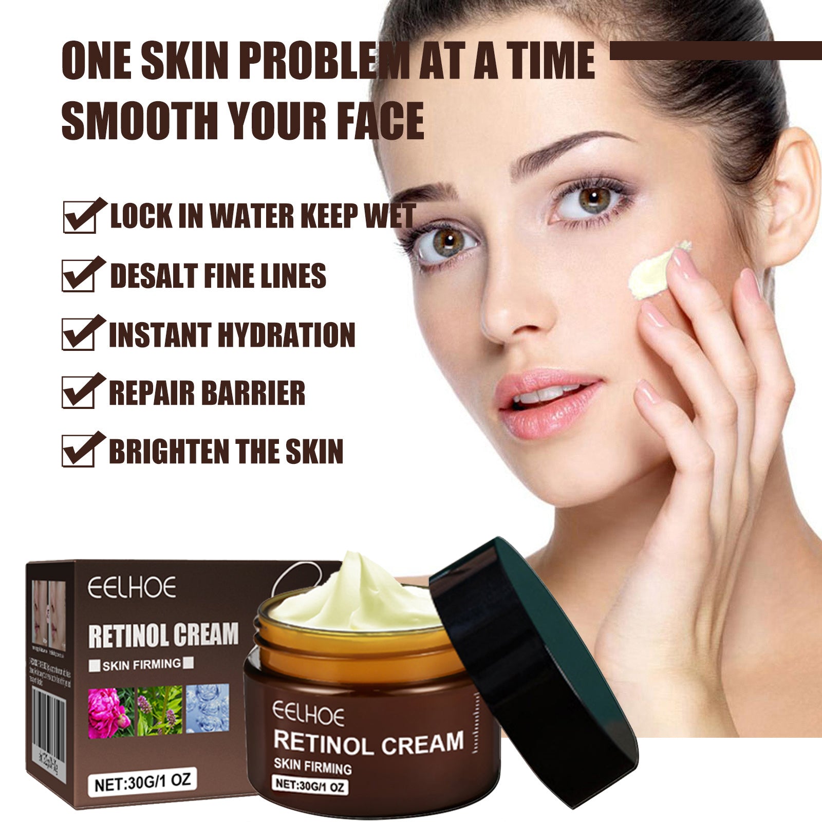 Retinol Cream, Anti-Aging Firming Brightening Moisturizing Facial Skin Care Cream - Korvel