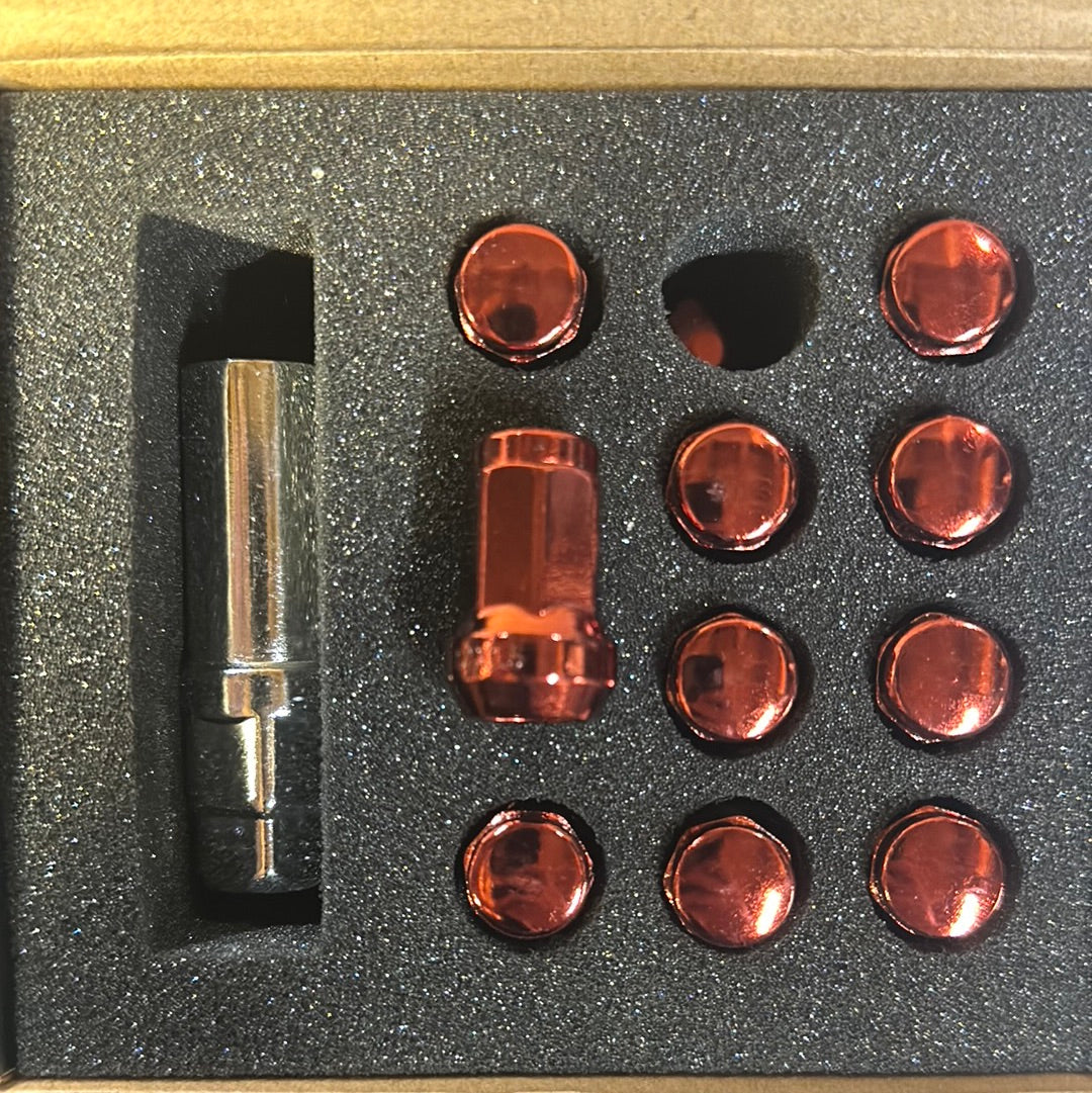 Premium 7-Sided Red Lug Nuts (12x1.5) - NNR-LN-HP1215RD