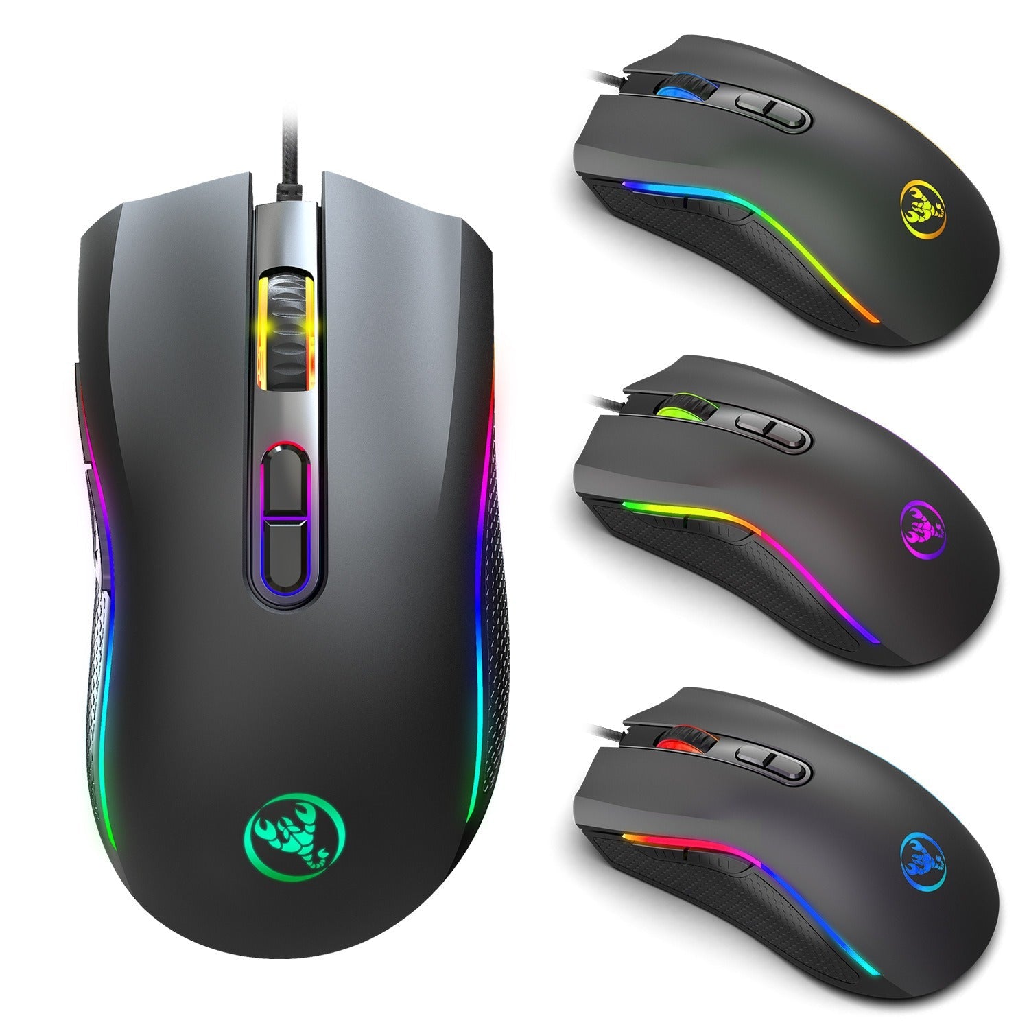 Computer gaming mouse e-sports internet cafe RGB luminous mouse MOUSE e-sports chicken eating wired mouse - Korvel