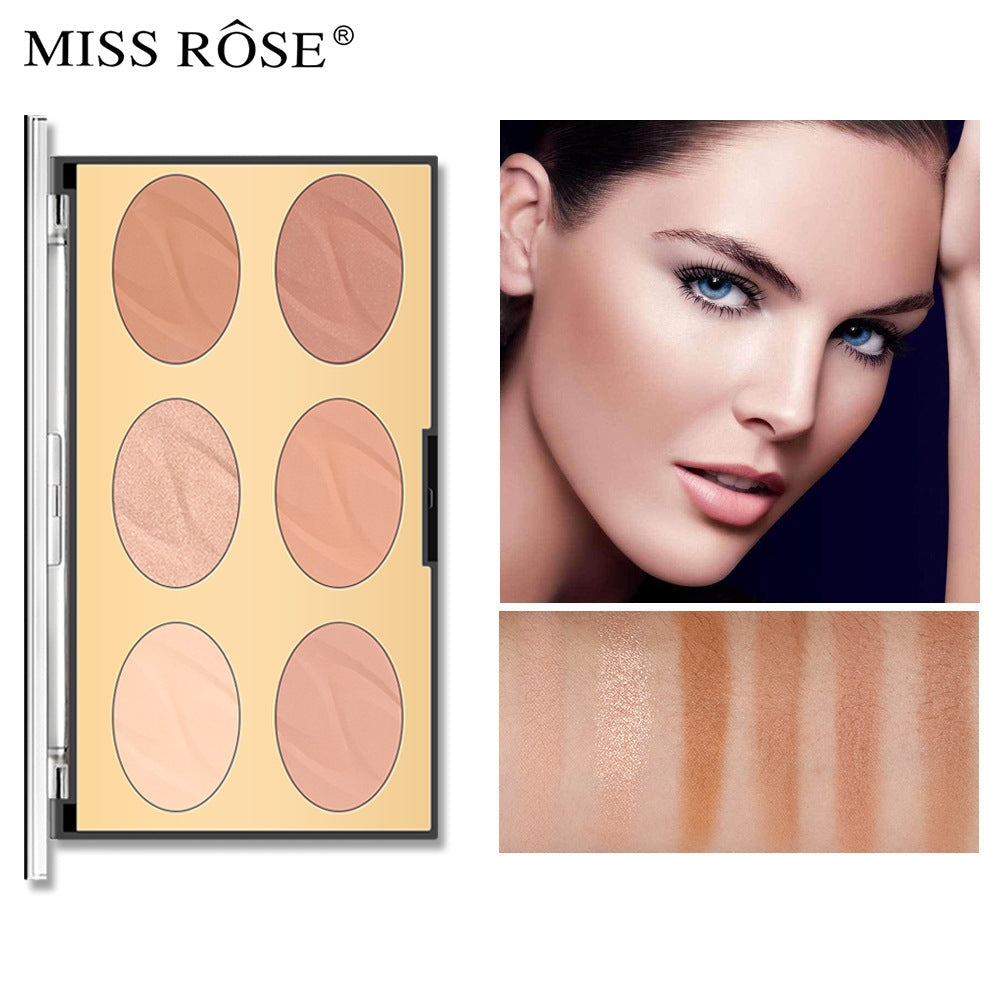 Wet And Dry Matte Multi-Function Six Color Nose Shadow Silhouette High Gloss Powder Oil Waterproof Durable Honey Powder - Korvel