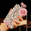 For iPhone 13 Pro Phone Cases Rhinestone 6 7 8 Plus Perfume Bottle Protective Cover Flower Lips Lanyard - Korvel