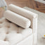 Storage Bench, 44.5-Inch Queen Velvet Button Bedside Bench, Entryway Living Room with Armrests, Nailhead Trim Cream White - Korvel